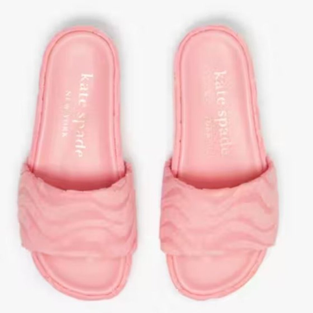 NIB  👡 Kate Spade Textured Terry Cloth Breeze Sea Star Slide Sandals 👣Size 8B - Picture 3 of 7
